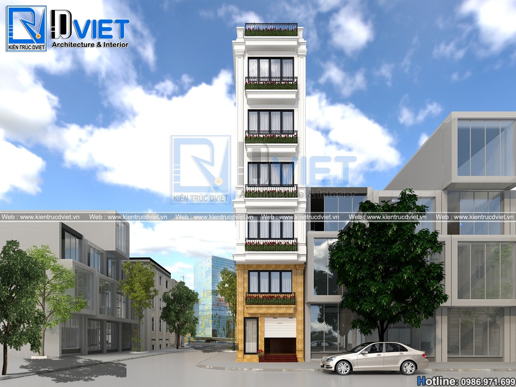 thiet ke khach san mini tan co dien 6 tang 4,2x15m tai Quang Ninh (2)