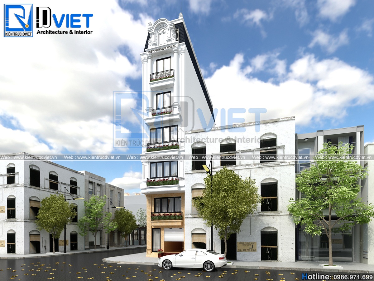 thiet ke khach san mini tan co dien 7 tang 5x16m tai Hai Duong (3)