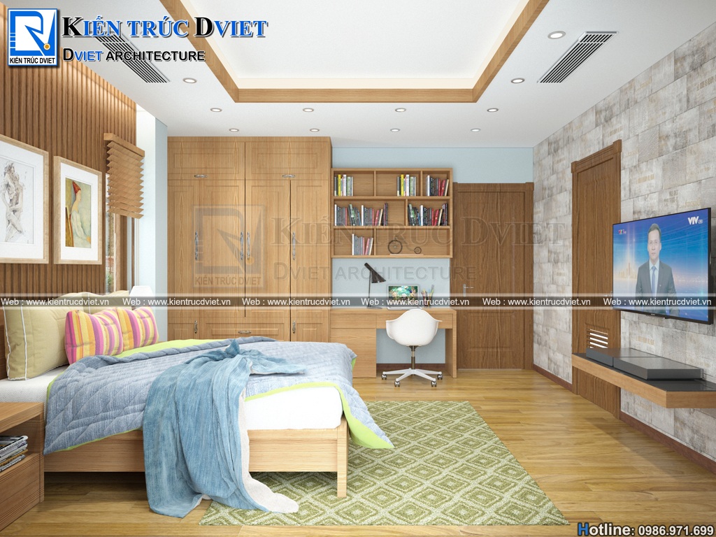 thiet ke noi that phong ngu 20m2 biet thu Quang Binh (9)
