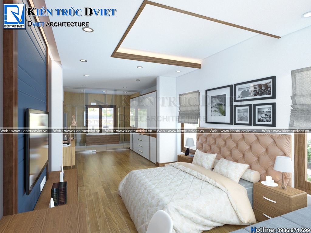 thiet ke noi that phong ngu master 30m2 biet thu Quang Binh (7)