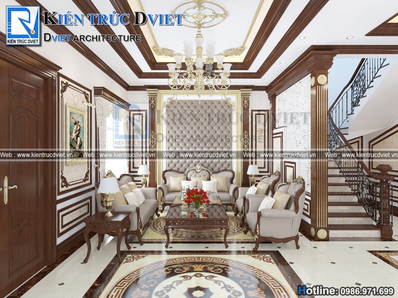 Thiet ke noi that phong khach tan co dien 30m2 (7)