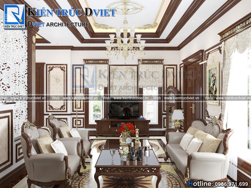 Thiet ke noi that phong khach tan co dien 30m2 (2)