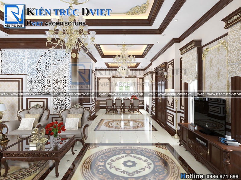 Thiet ke noi that phong khach tan co dien 30m2 (3)
