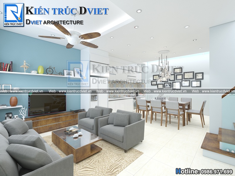 Thiết kế nội thất hiện đại nhà phố 54m2 tại Cầu Giấy