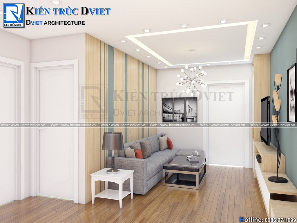 thiet ke noi that chung cu 2 phong ngu 84m2 Tan Hoang Minh - Hoang Cau (1)