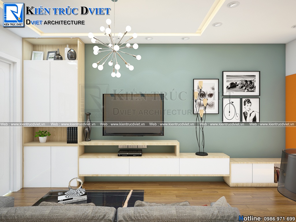 Thiết kế nội thất chung cư 2 phòng ngủ 84m2 Tân Hoàng Minh - Hoàng Cầu