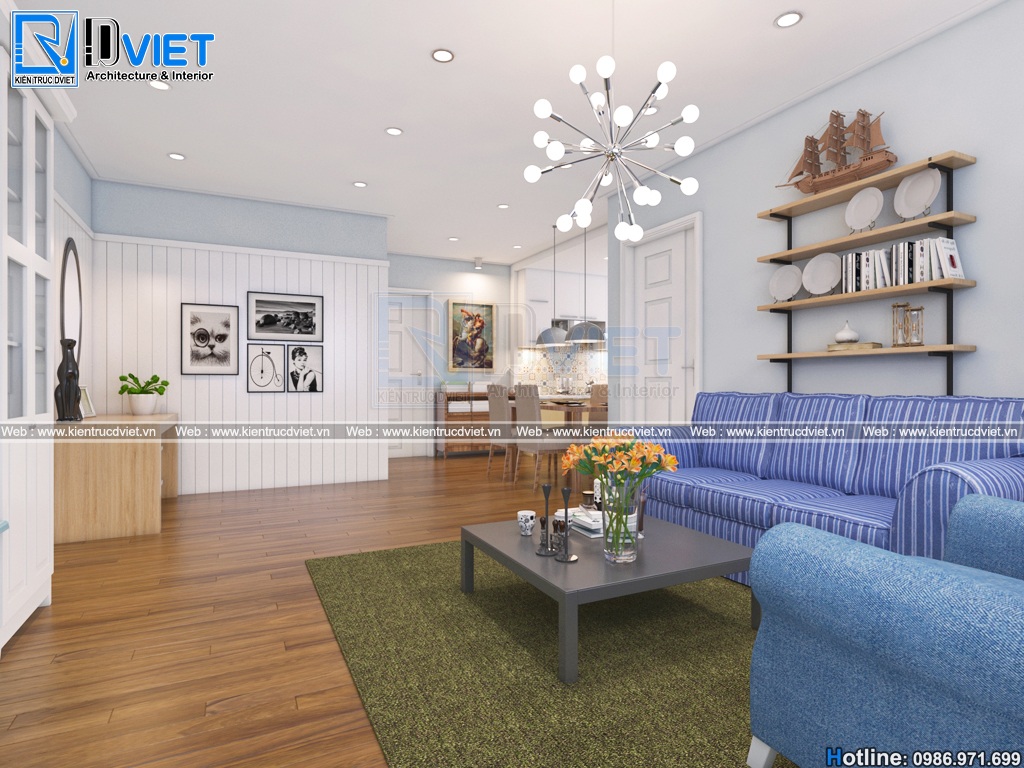 thiet ke noi that chung cu skyline Hoang Cau 90m2 (1)