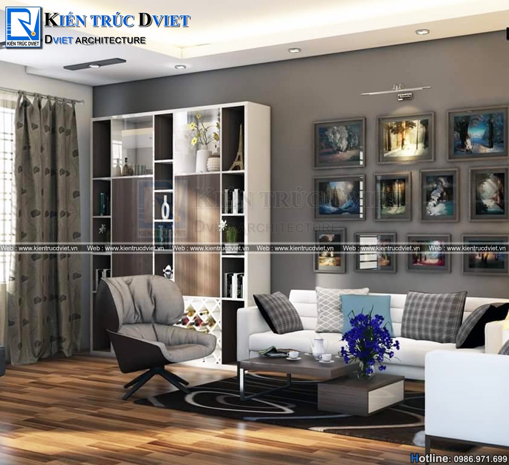 thiet ke noi that phong sinh hoat chung hien dai nha pho 5x10m tai Ha Dong (7)