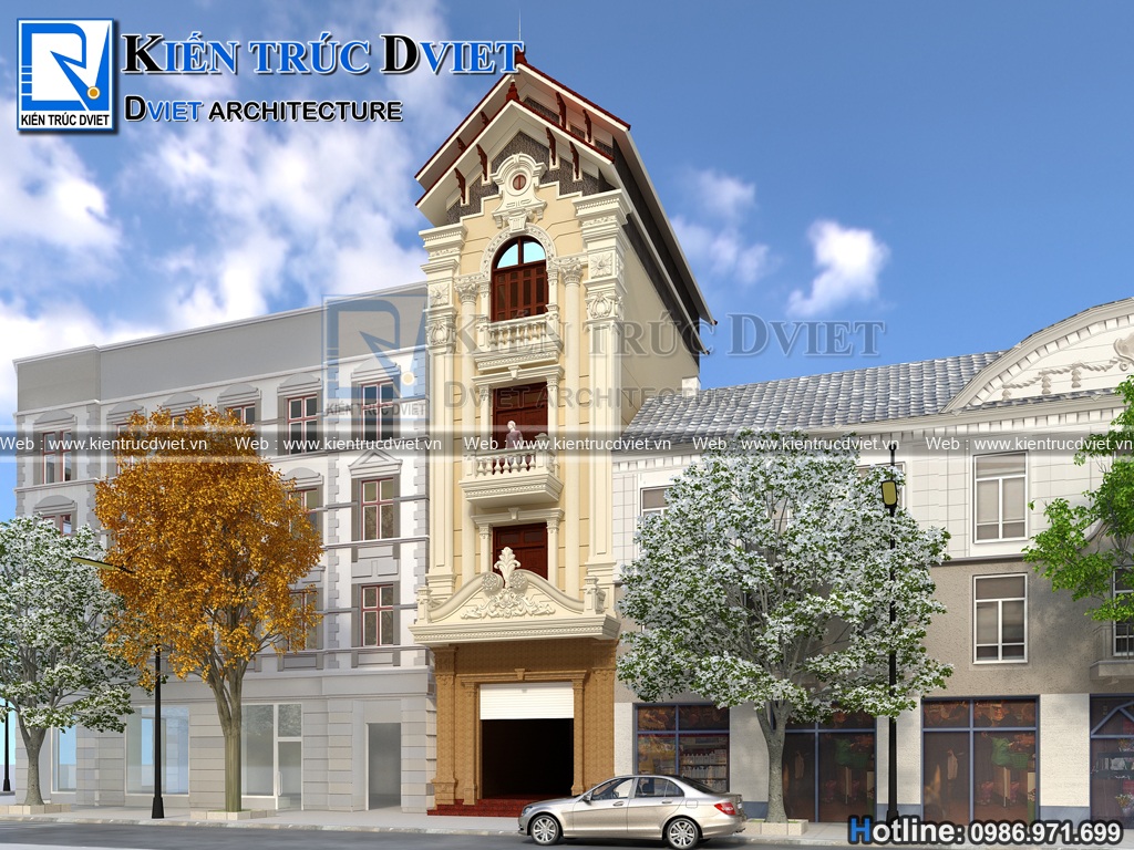 Thiet ke nha lo pho (nha ong) 4 tang kien truc Phap 5x12m tai Dong Ky - Bac Ninh (3)