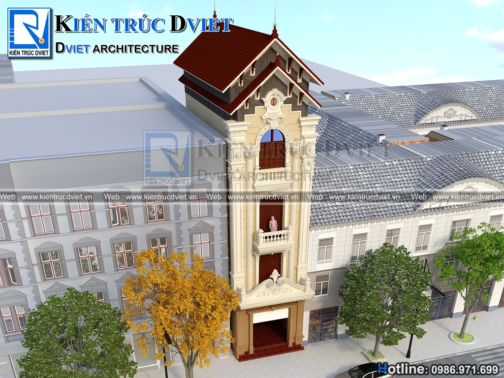 Thiet ke nha lo pho (nha ong) 4 tang kien truc Phap 5x12m tai Dong Ky - Bac Ninh (4)