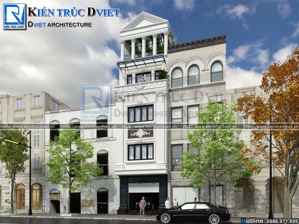 Thiet ke nha pho (nha ong) tan co dien 5 tang 50m2 (3)