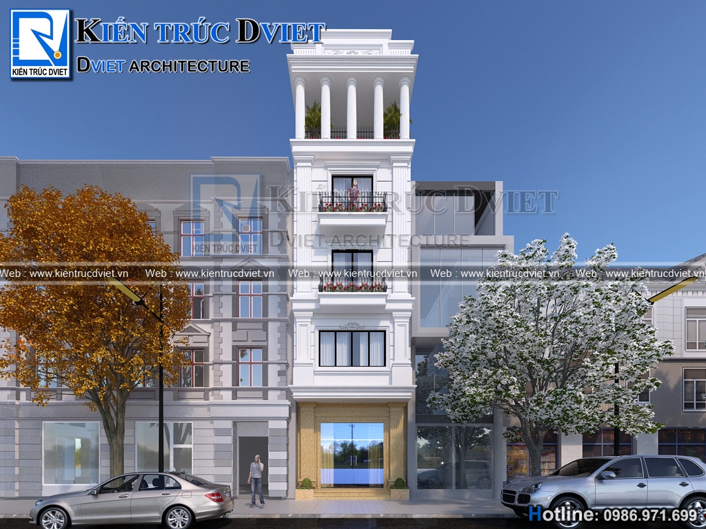 Thiet ke nha pho (nha ong) tan co dien Phap 5 tang tai Ninh Binh (2)