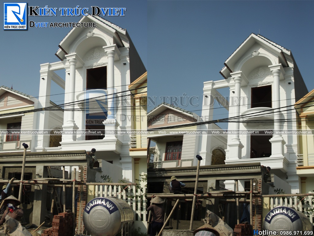 thiet ke thi cong nha lo pho (nha ong) tan co dien 3 tang tai Ninh Binh (1)