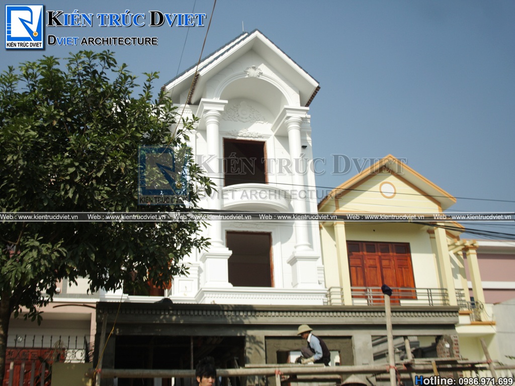 thiet ke thi cong nha lo pho (nha ong) tan co dien 3 tang tai Ninh Binh (2)