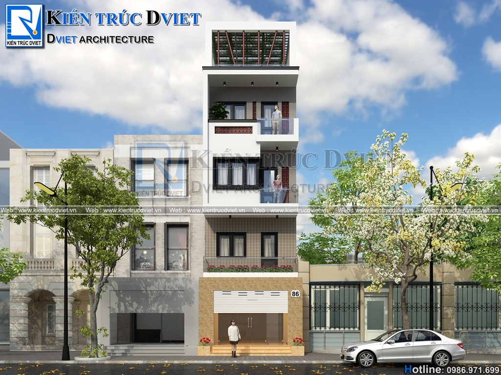 Thiet ke nha pho hien dai 4 tang 1 tum 5x15m tai Hung Yen (2)