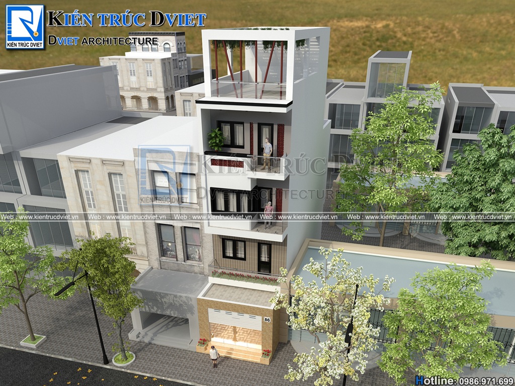 Thiet ke nha pho hien dai 4 tang 1 tum 5x15m tai Hung Yen (4)