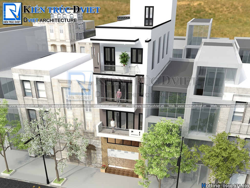 thiet ke nha pho (nha ong) 4 tang 5,6x17,6m tai Long Bien - Ha Noi (4)