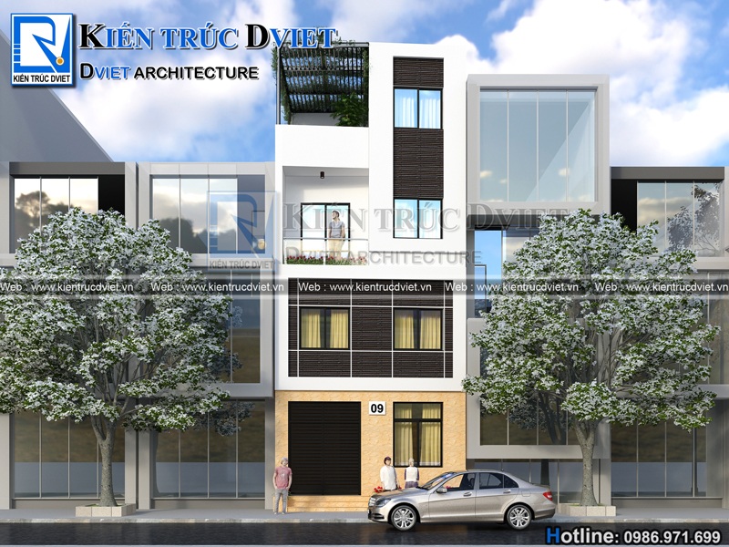 thiet ke nha pho (nha ong) hien dai 3 tang 1 tum 44,5m2 (2)