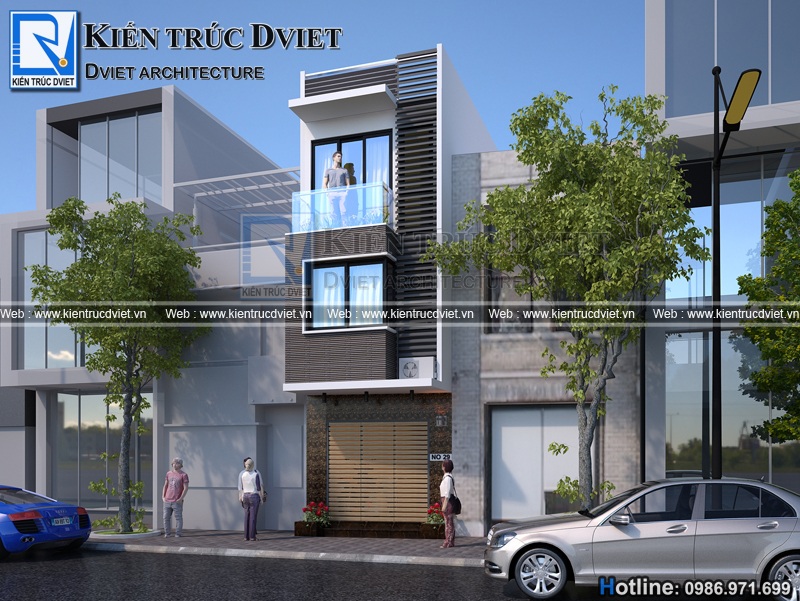 thiet ke nha pho 3 tang hien dai mat tien nho 4m tai Hai Duong (3)