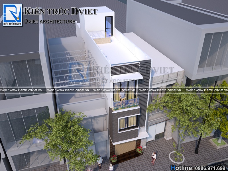 thiet ke nha pho 3 tang hien dai mat tien nho 4m tai Hai Duong (4)