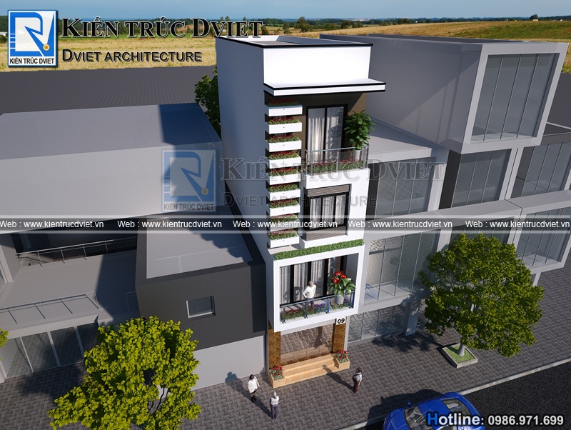 thiet ke nha pho 4 tang hien dai 5x16m tai Uong Bi - Quang Ninh (4)