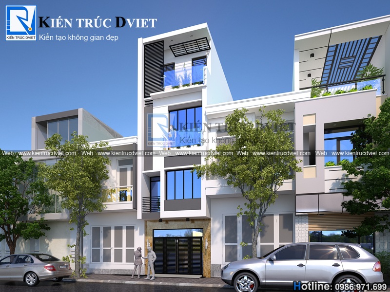 Thiet ke nha pho (nha ong) 4 tang hien dai 4x15m2 tai Thach That (3)