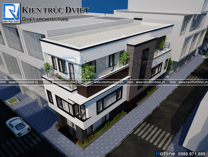 thiet ke nha pho hien dai 3 tang 2 mat tien 86m2 tai Tu Son - Bac Ninh (3)