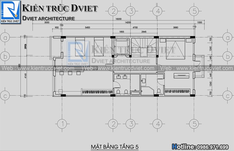 mat bang tang 5 nha pho 6,5 tang tan co dien Phap