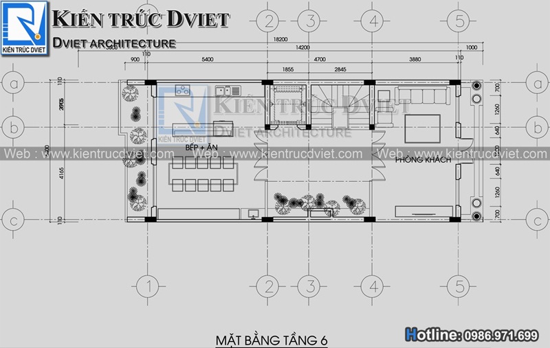 mat bang tang 6 nha pho 6,5 tang tan co dien Phap