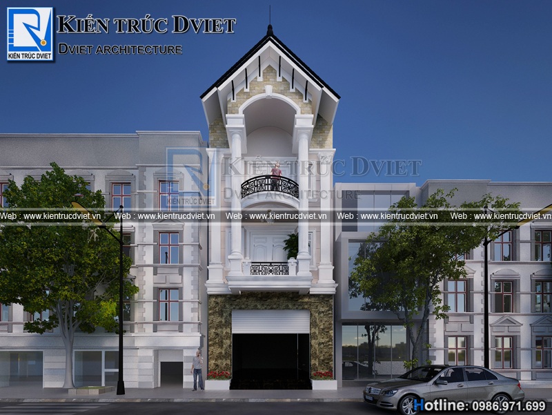 thiet ke nha pho (nha ong) 3 tang tan co dien Phap tai Nam Dinh (2)