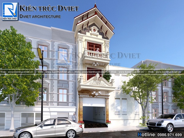 Thiết kế nhà phố (nhà ống) 3 tầng kiểu Pháp 4x12m tại Thường Tín - hà Nội