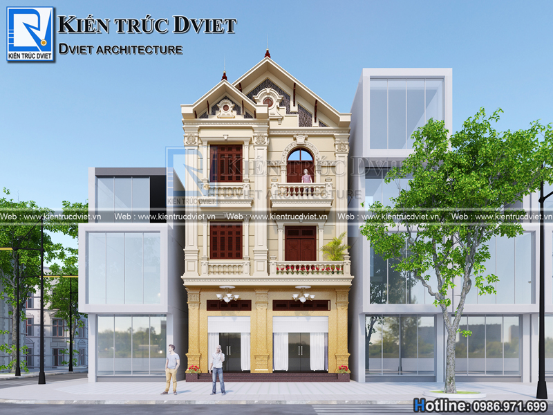 thiet ke nha pho 3 tang kieu phap 8,1x11m tai Bac Ninh (2)