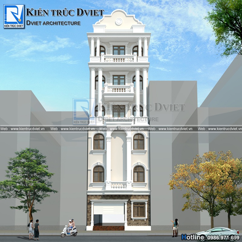 thiet ke nha pho 6,5 tang tan co dien Phap tai Dong Anh - Ha Noi(2)