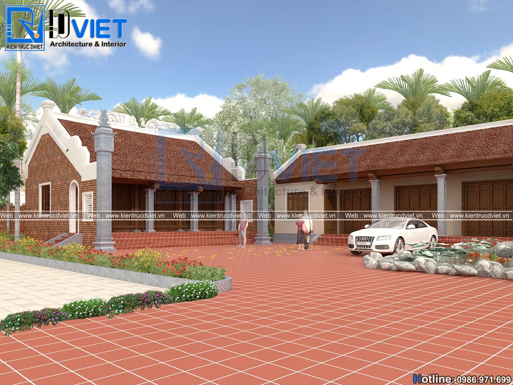 Thiết kế nhà thờ họ 3 gian 2 dĩ tại Thường Tín - Hà Nội