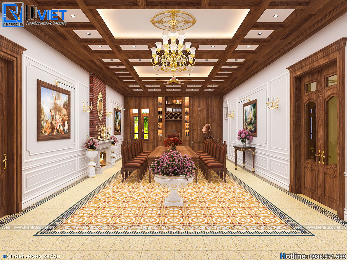 thiết kế và thi công nội thất biệt thự tân cổ điển tại Hưng Yên (2)