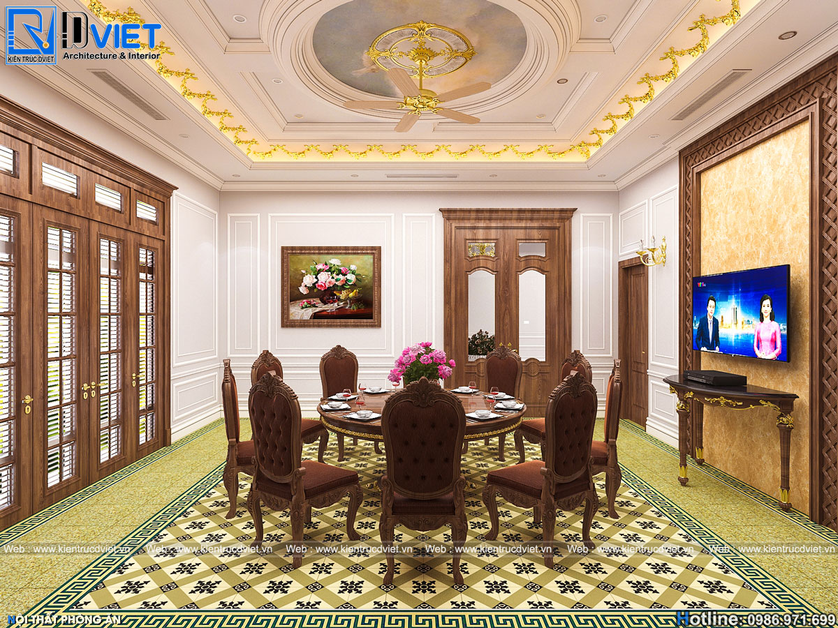 thiết kế và thi công nội thất biệt thự tân cổ điển tại Hưng Yên (6)