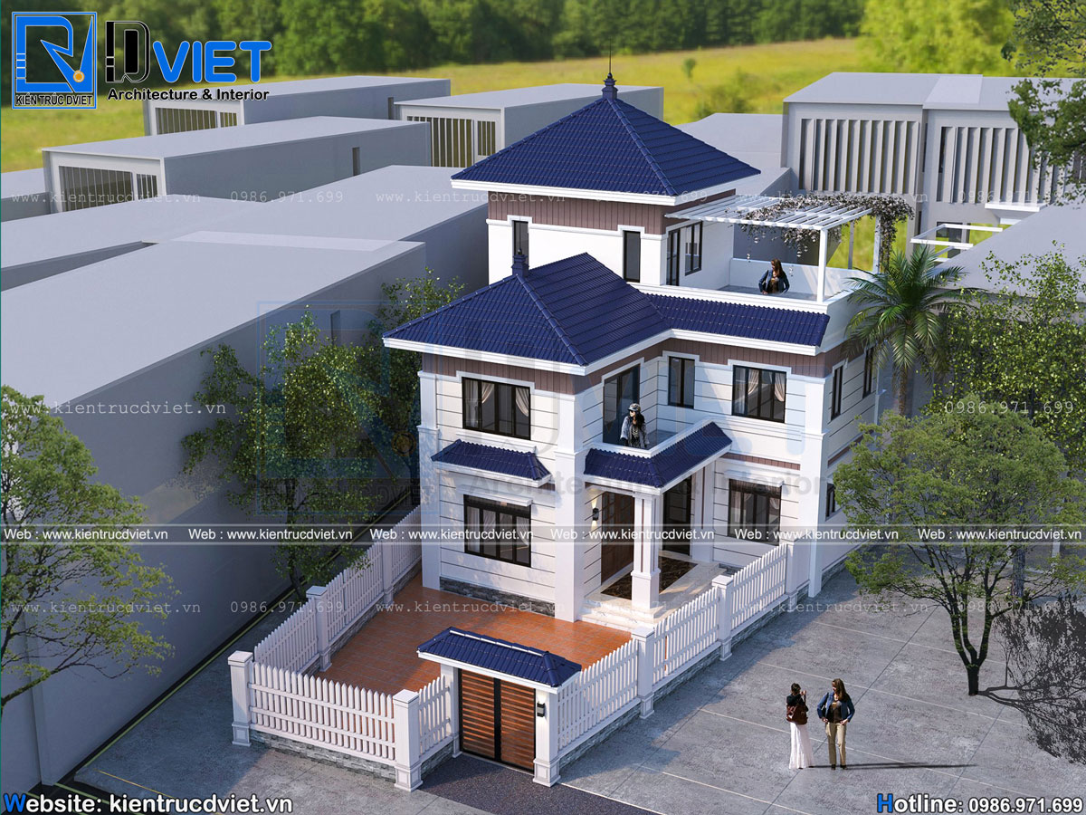 mẫu thiết kế biệt thự chữ L 2 tầng 1 tum mái nhật 90m2 đẹp hoàn hảo nhất tại Hoài Đức Hà Nội (4)