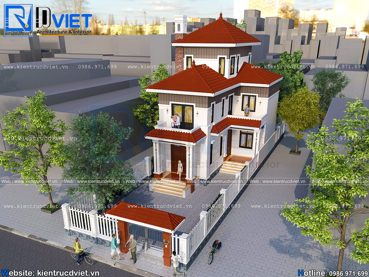 mẫu thiết kế biệt thự 2 tầng 1 tum mái nhật hiện đại đẹp hoàn hảo nhất tại Nam Định (4)