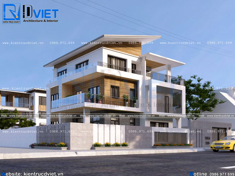 Thiết kế biệt thự hiện đại 3 tầng 12x10m tại Hưng Yên