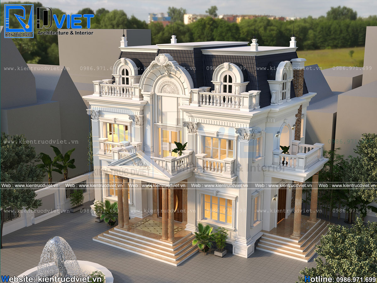 Kiệt tác mẫu thiết kế biệt thự 2 tầng 1 tum tân cổ điển đẹp hoàn hảo nhất tại Hà Nam (3)