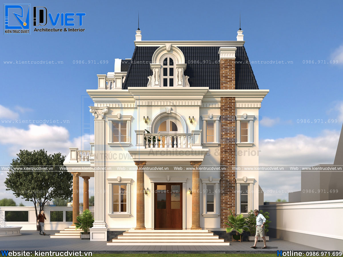 Kiệt tác mẫu thiết kế biệt thự 2 tầng 1 tum tân cổ điển đẹp hoàn hảo nhất tại Hà Nam (4)