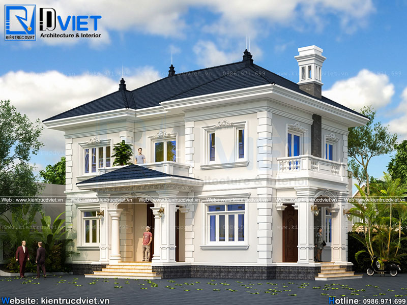 Mẫu thiết kế biệt thự tân cổ điển 2 tầng 12x8m đẹp nhất Hải Phòng
