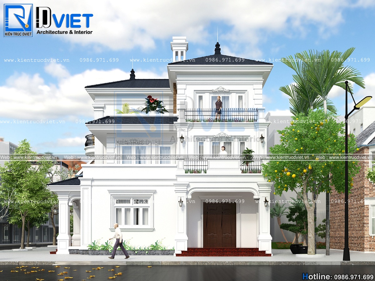 thiet ke biet thu tan co dien 3 tang 10x12m tai Ha Long - Quang Ninh (2)