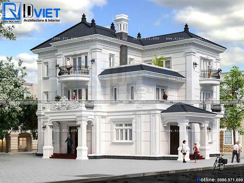 Mẫu thiết kế biệt thự tân cổ điển 3 tầng 8x15m tại Ninh Bình