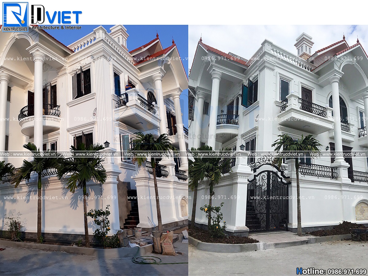 thiet ke biet thu tan co dien 3 tang mai thai 15x8m tai Hai Phong (5)