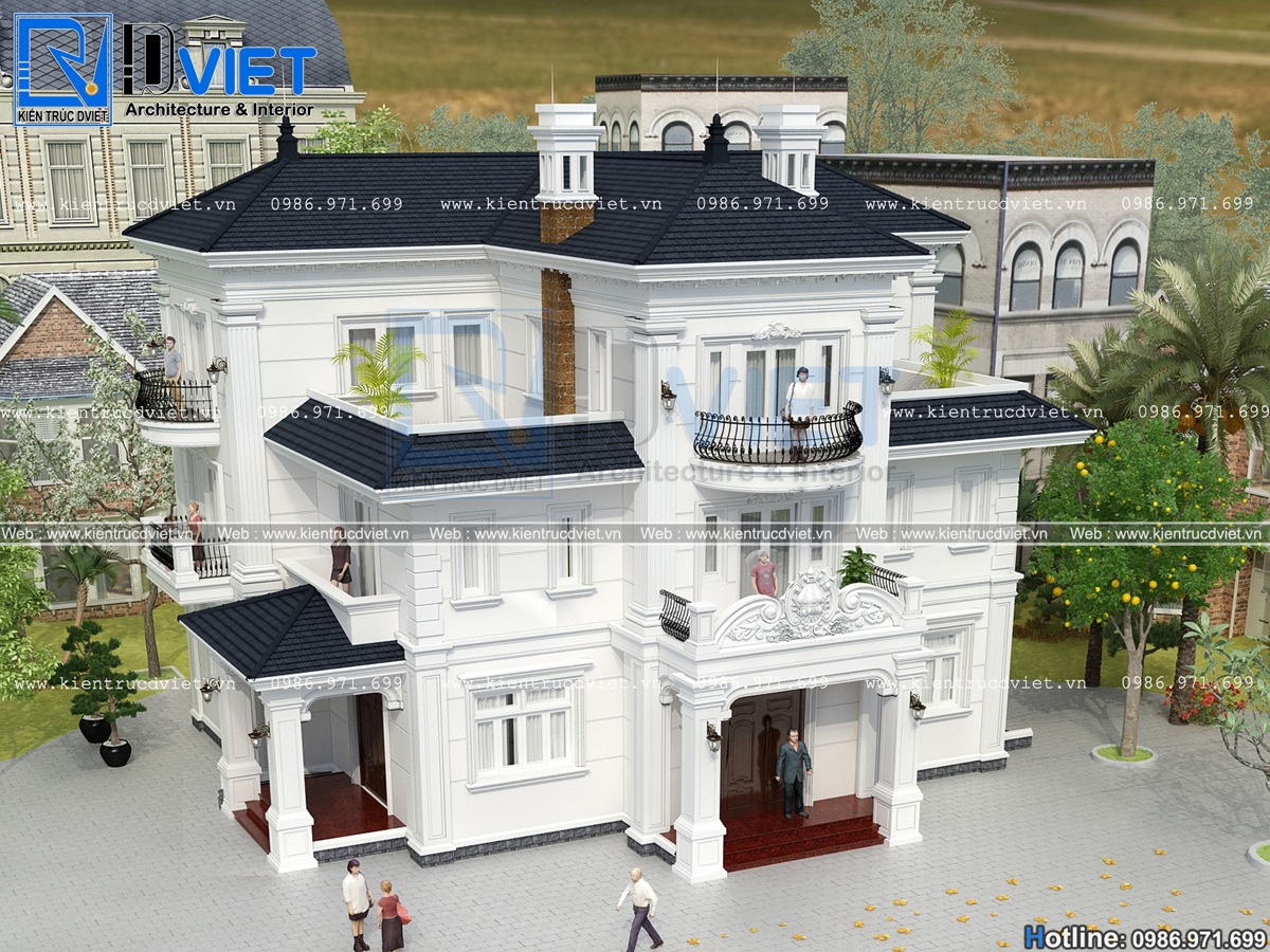 thiet ke biet thu tan co dien Phap 3 tang 15x10m tai Hai Phong (5)