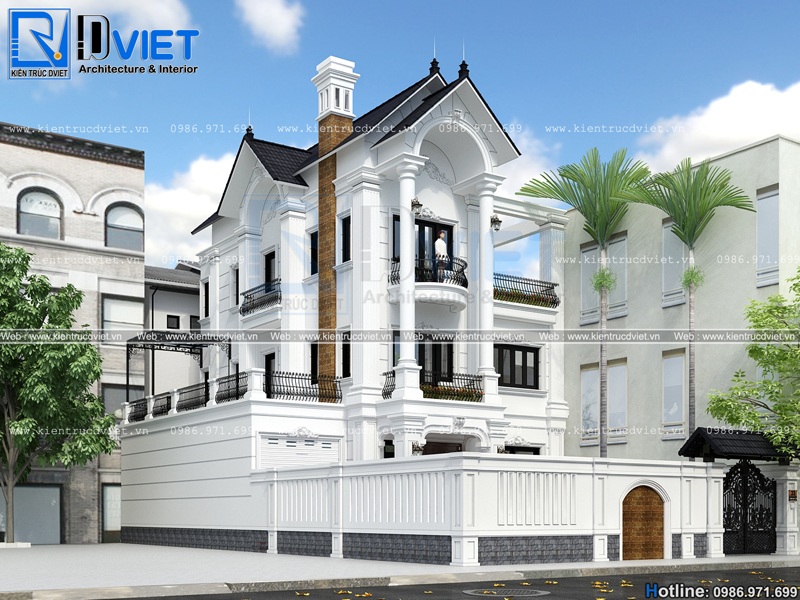 Thiết kế biệt thự tân cổ điển Pháp 3 tầng 8x12,5m tại Thanh Oai