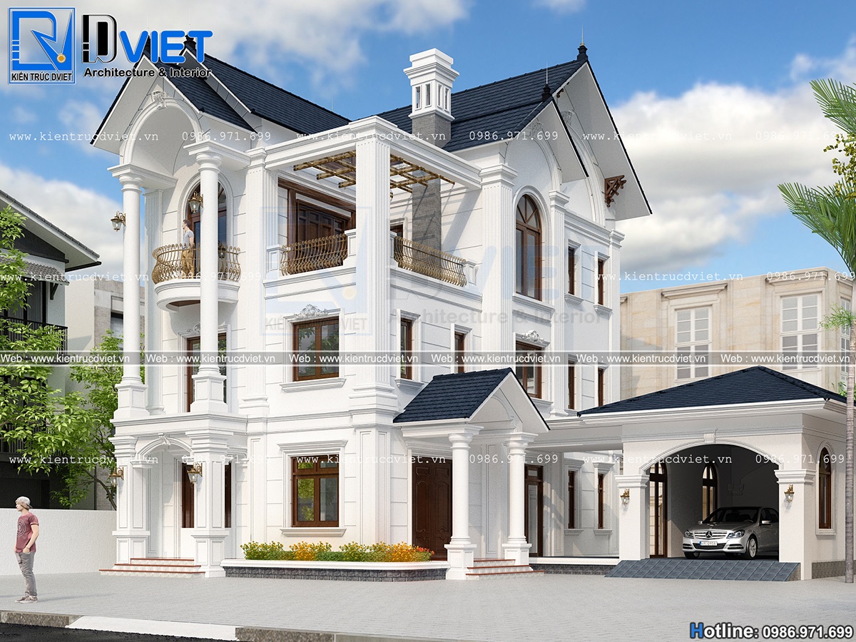 thiet ke biet thu tan co dien Phap 3 tang 8x15m tai Ninh Binh (2)