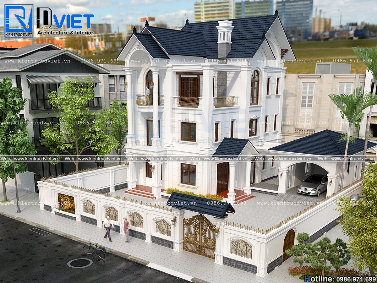 thiet ke biet thu tan co dien Phap 3 tang 8x15m tai Ninh Binh (4)