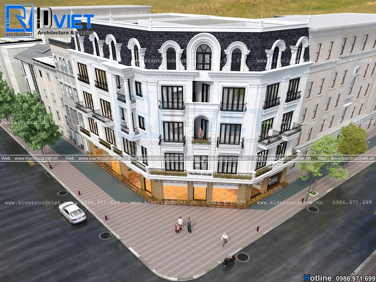 thiet ke nha 5 tang tan co dien ket hop kinh doanh 400m2 tai Vinh Phuc (2)